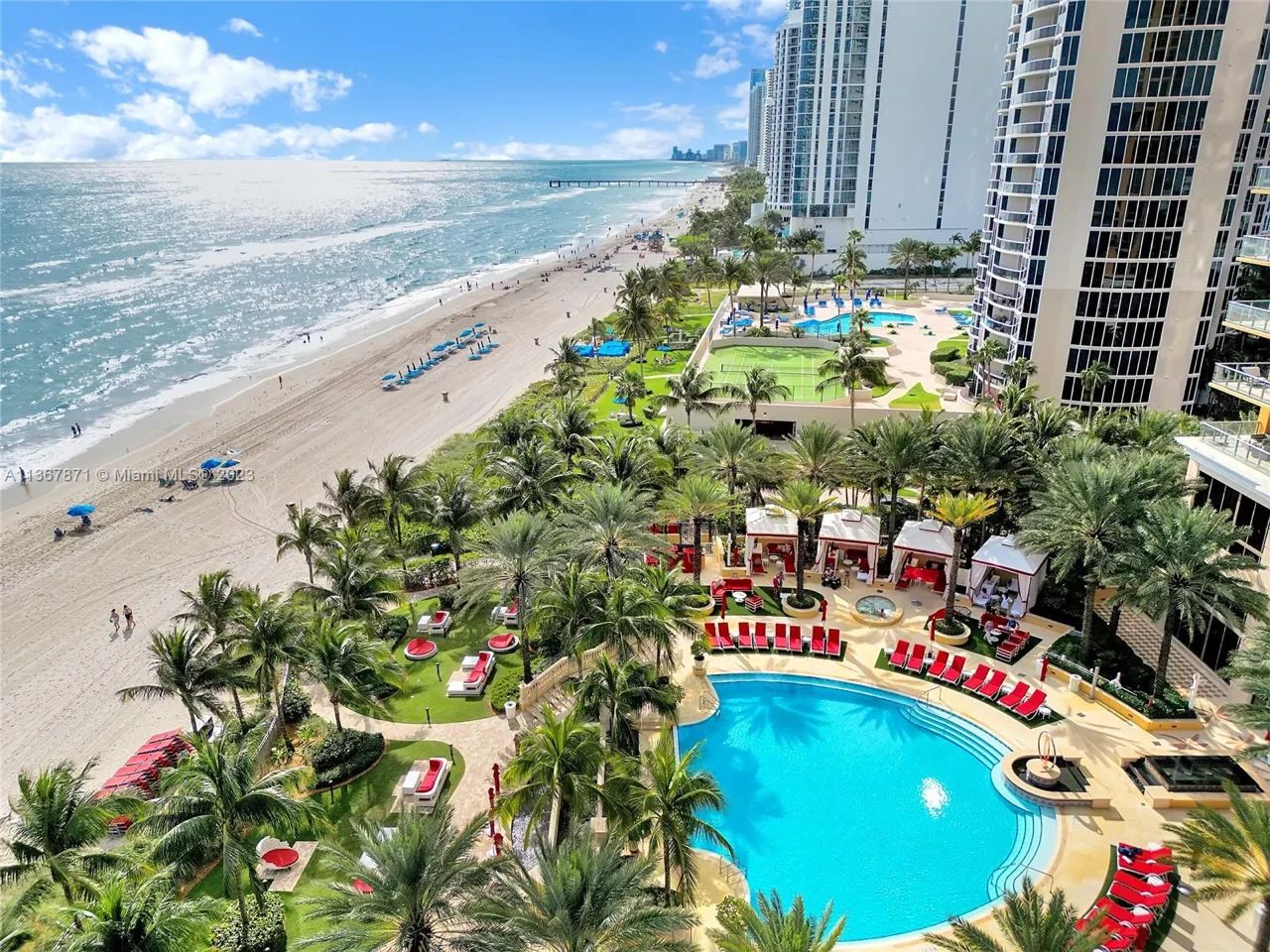 An Aerial View of a Beach Resort at The Mansions at Acqualina