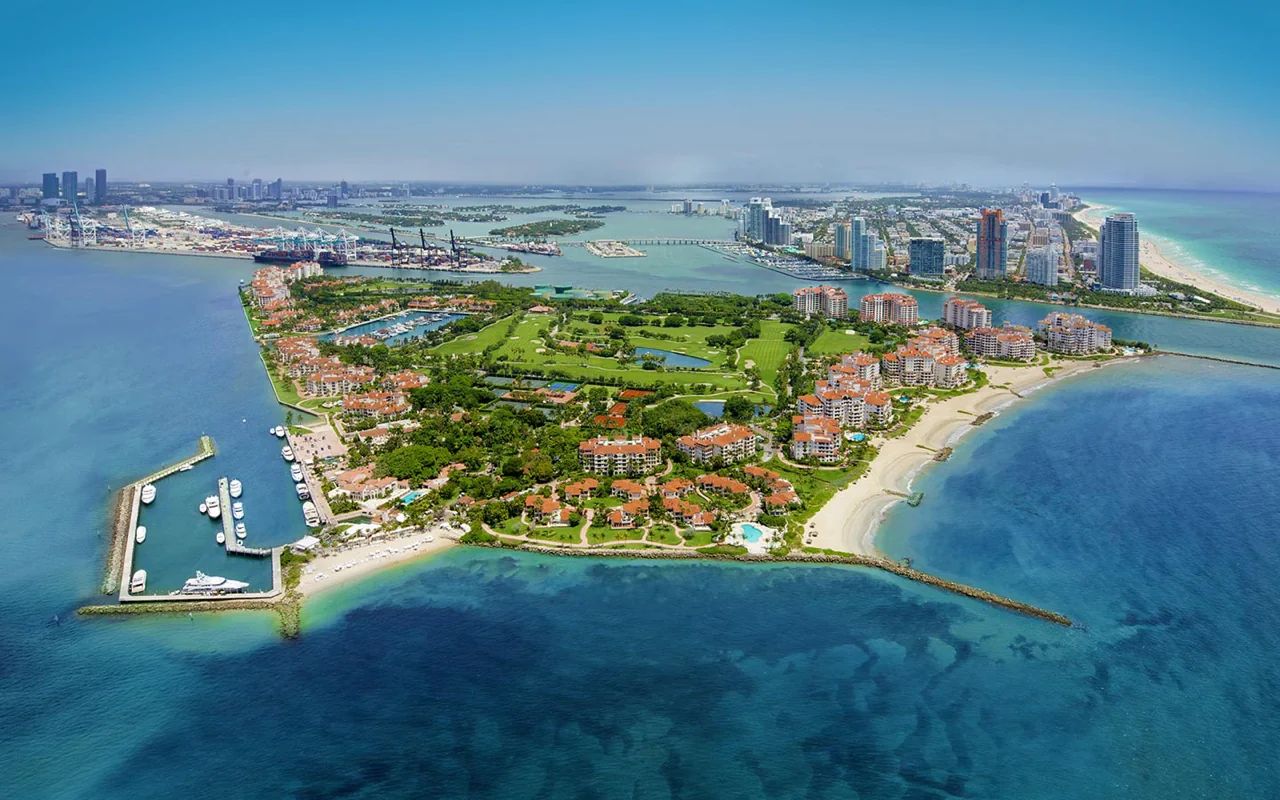 An Aerial View of Fisher Island