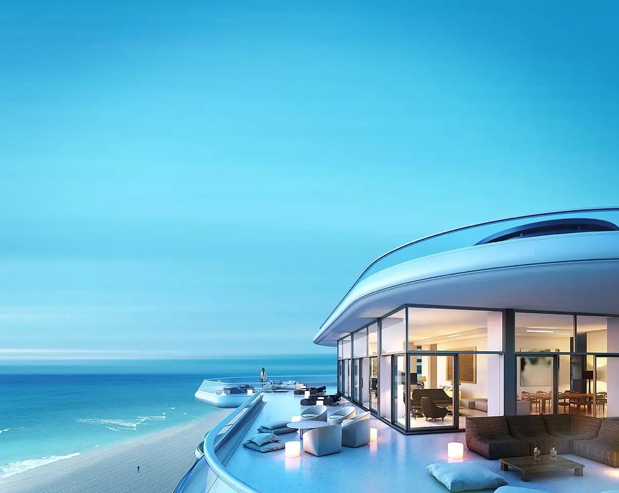 迈阿密海滩顶层公寓的迷人景色