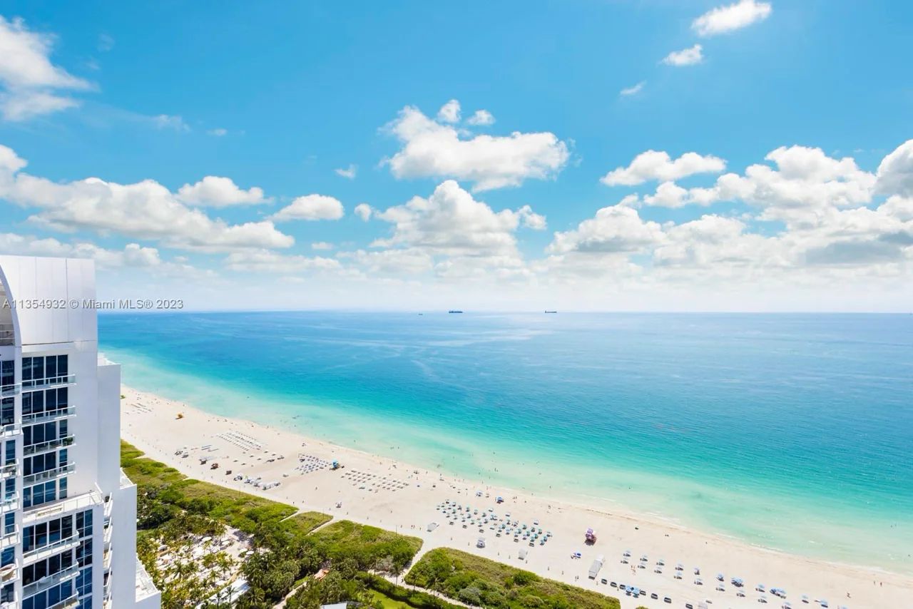 Breathtaking View of the Atlantic Ocean and the Sandy Beach from Continuum North Tower at South-of-Fifth