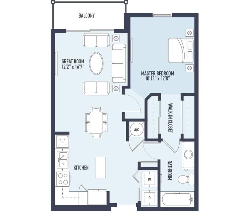 Recently Rented: $1,625 (0 beds, 1 baths, 704 Square Feet)