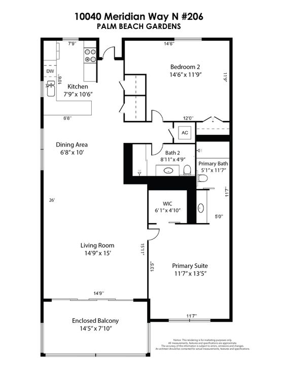 Active With Contract: $197,500 (2 beds, 2 baths, 915 Square Feet)