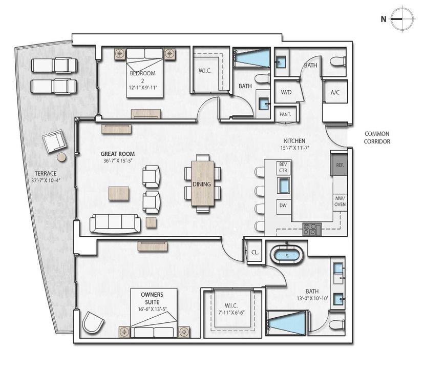 Activo con contrato: $1,415,000 (2 camas, 2 baños, 1505 Pies cuadrados)