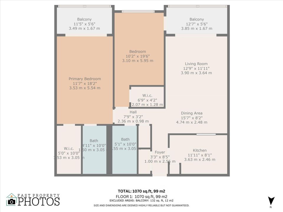 For Sale: $165,000 (2 beds, 2 baths, 1070 Square Feet)