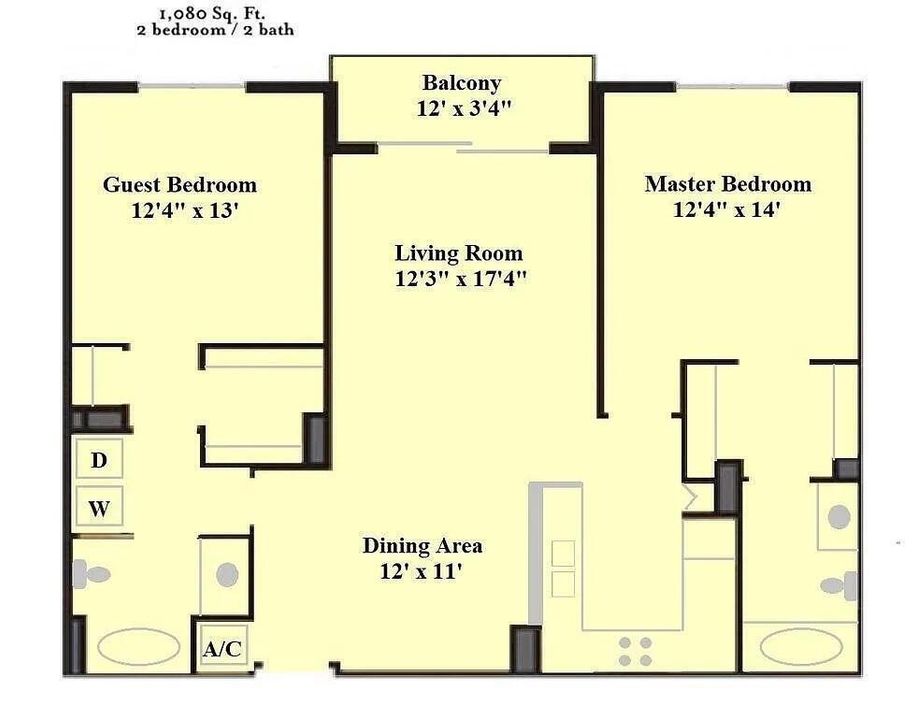 For Rent: $2,650 (2 beds, 2 baths, 1080 Square Feet)