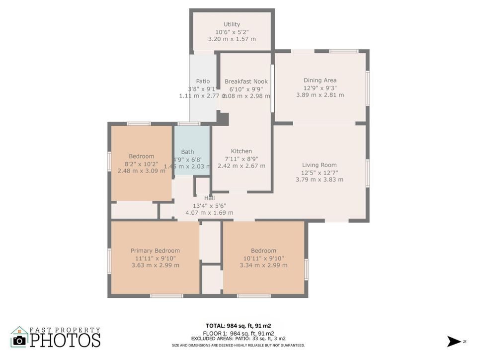 Active With Contract: $285,000 (3 beds, 1 baths, 984 Square Feet)