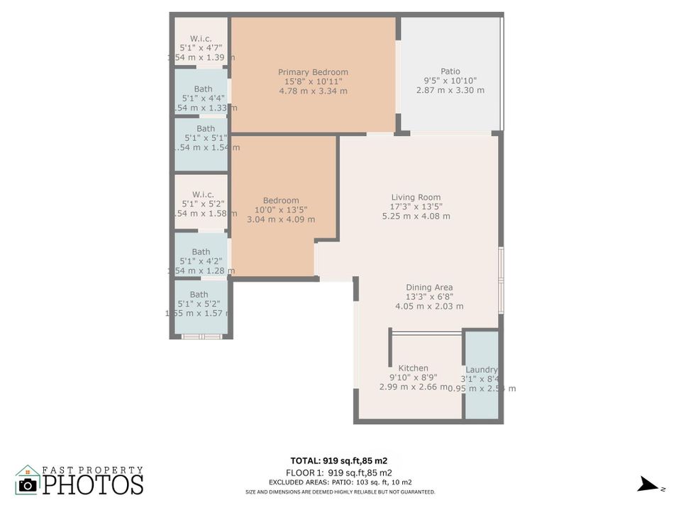 For Sale: $330,000 (2 beds, 2 baths, 919 Square Feet)