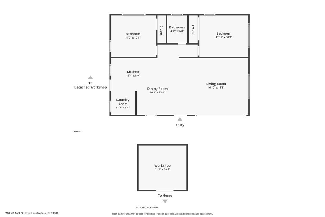 На продажу: $435,000 (2 спален, 1 ванн, 1054 Квадратных фут)