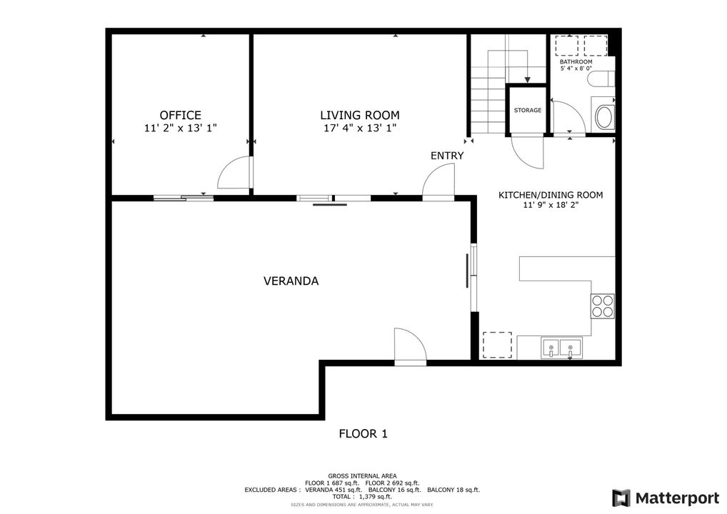 For Sale: $320,000 (2 beds, 1 baths, 1088 Square Feet)