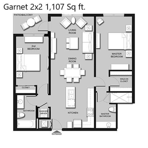 For Rent: $2,575 (2 beds, 2 baths, 1107 Square Feet)