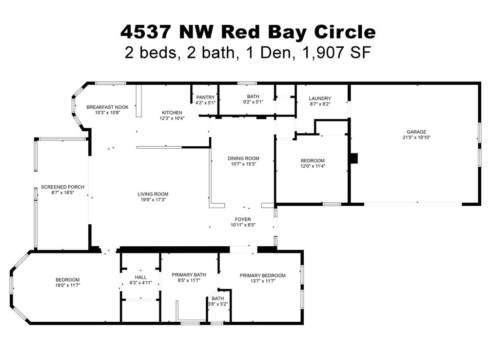 For Sale: $529,000 (2 beds, 2 baths, 1907 Square Feet)