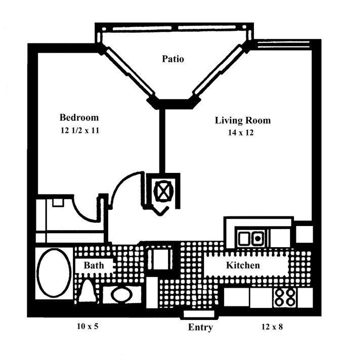 Active With Contract: $1,400 (1 beds, 1 baths, 533 Square Feet)