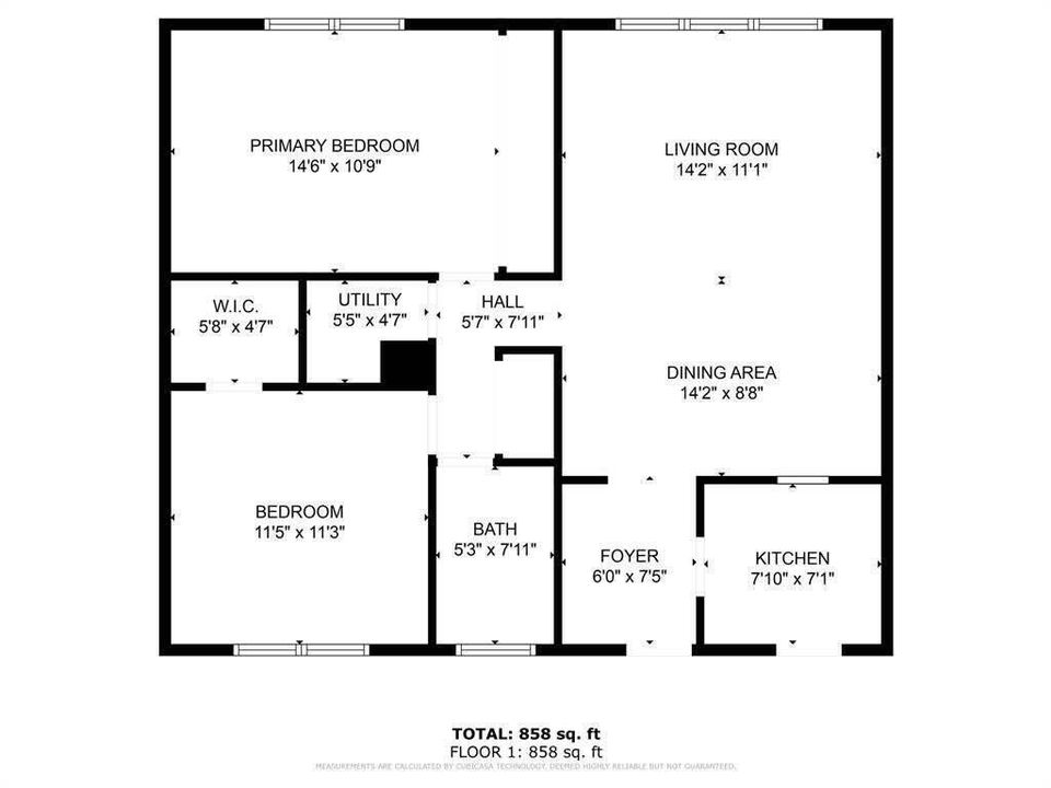 For Sale: $210,000 (2 beds, 1 baths, 840 Square Feet)