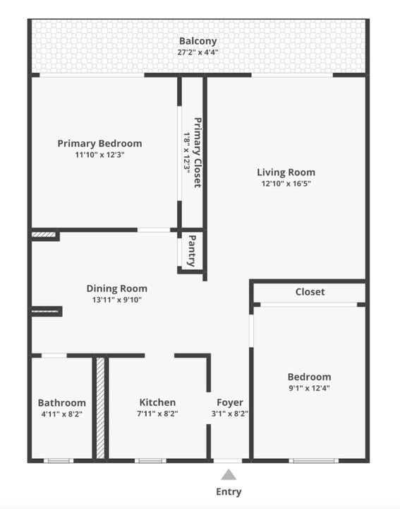 For Sale: $425,000 (2 beds, 1 baths, 824 Square Feet)