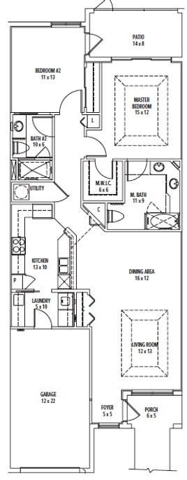 В аренду: $1,850 (2 спален, 2 ванн, 1330 Квадратных фут)