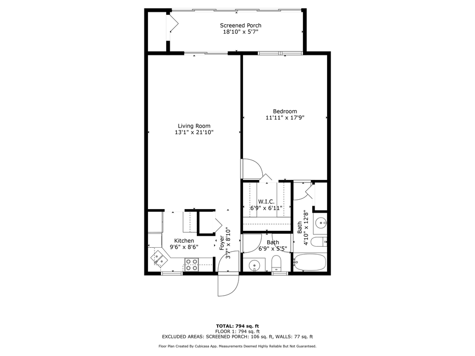 Active With Contract: $69,900 (1 beds, 1 baths, 819 Square Feet)