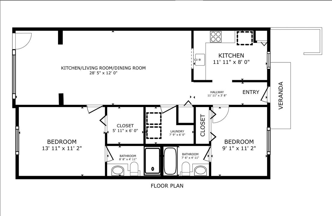 合同活跃: $2,550 (2 贝兹, 2 浴室, 863 平方英尺)