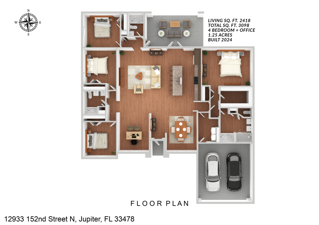 На продажу: $975,000 (4 спален, 3 ванн, 2418 Квадратных фут)