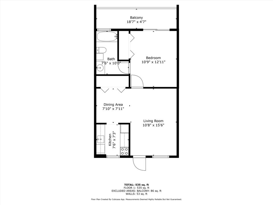 На продажу: $185,000 (1 спален, 1 ванн, 535 Квадратных фут)