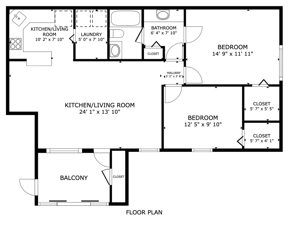На продажу: $155,000 (2 спален, 1 ванн, 935 Квадратных фут)