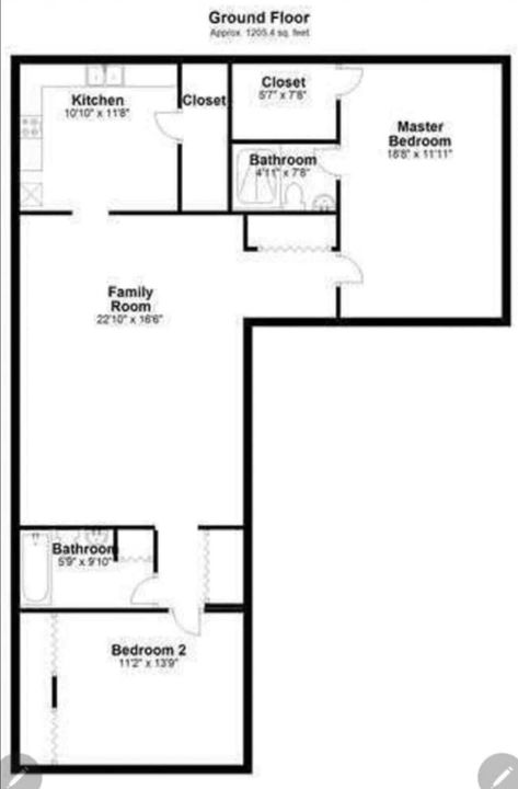 合同活跃: $2,200 (2 贝兹, 2 浴室, 1243 平方英尺)