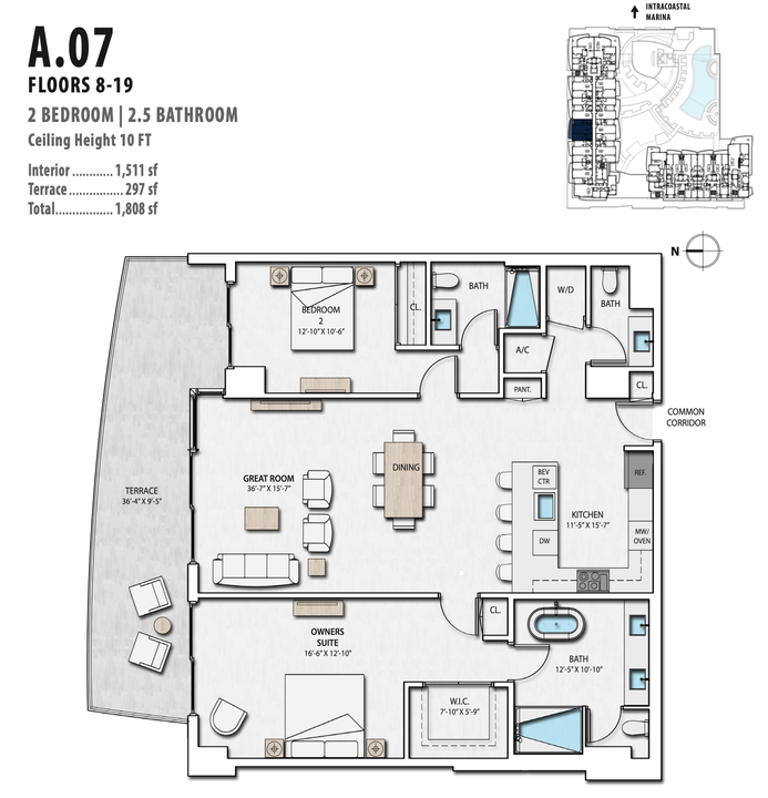 For Rent: $8,400 (2 beds, 2 baths, 1511 Square Feet)