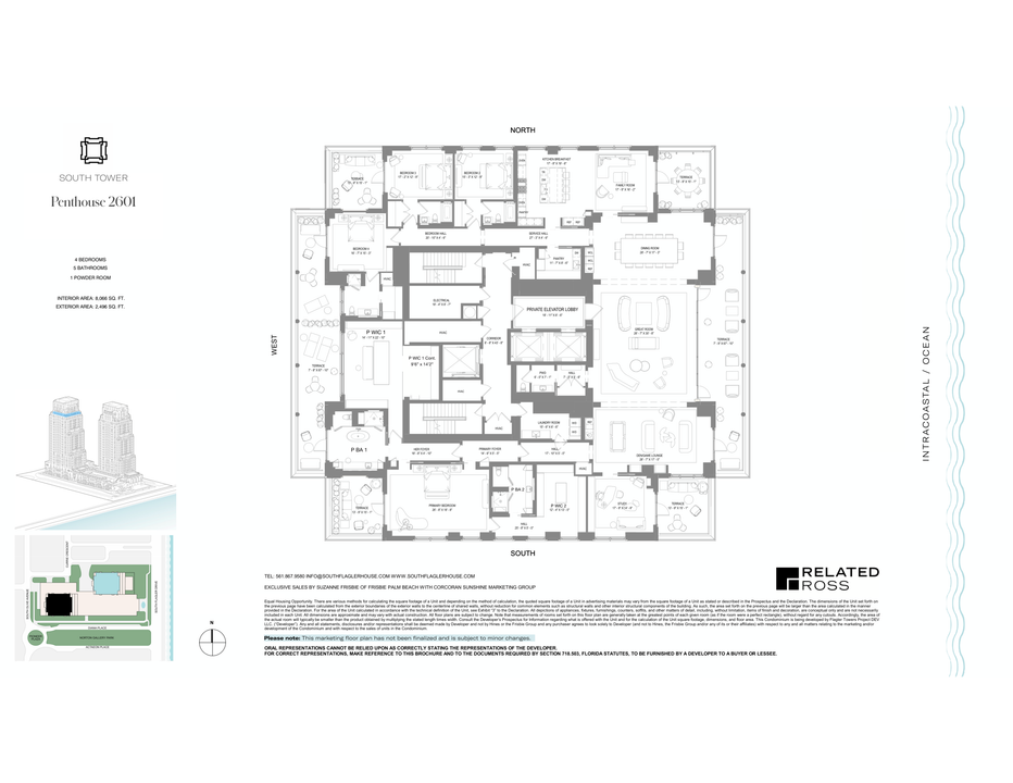 待售: $39,500,000 (4 贝兹, 5 浴室, 8066 平方英尺)