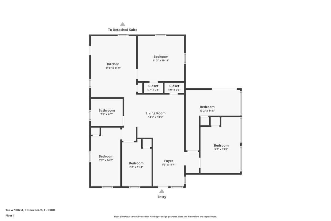 For Sale: $350,000 (5 beds, 1 baths, 1172 Square Feet)