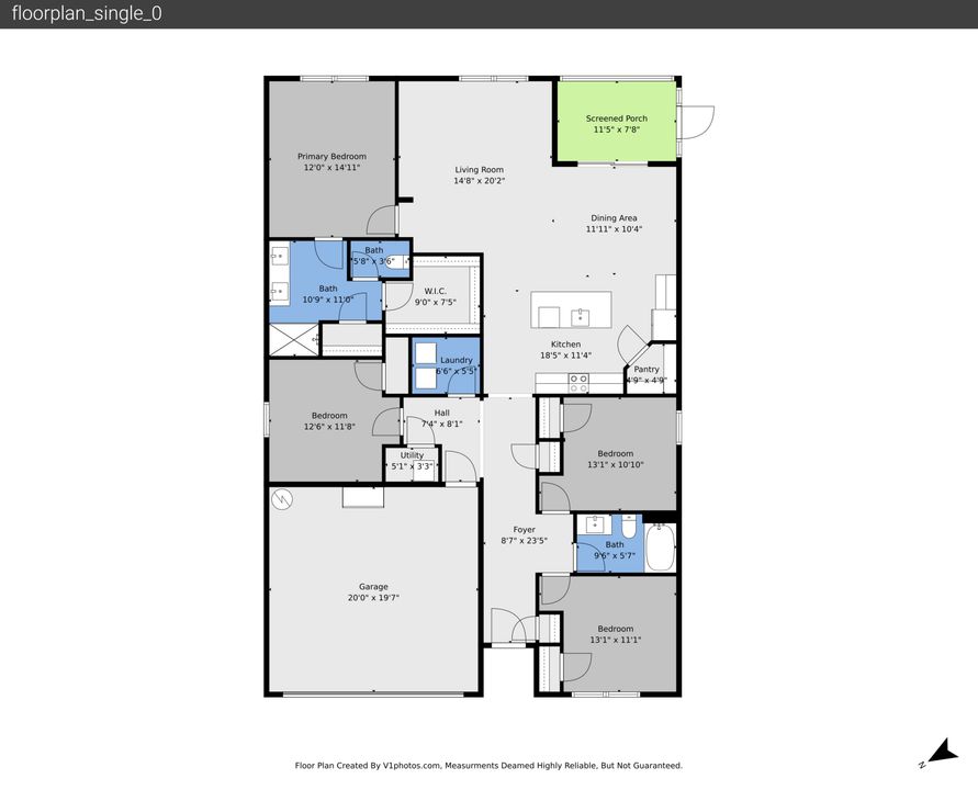 На продажу: $410,000 (4 спален, 2 ванн, 1846 Квадратных фут)