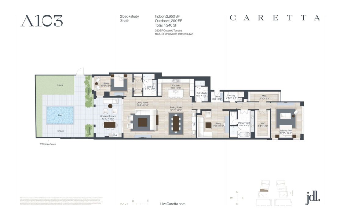 Active With Contract: $2,861,500 (2 beds, 3 baths, 2950 Square Feet)