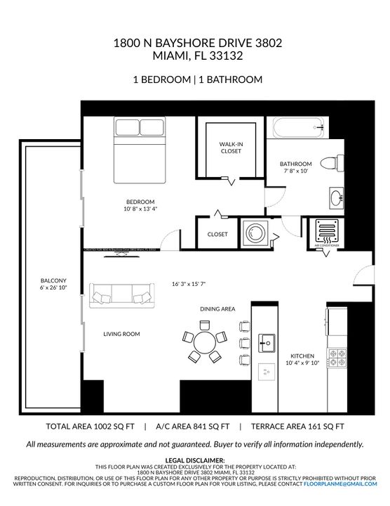 For Sale: $395,000 (1 beds, 1 baths, 841 Square Feet)