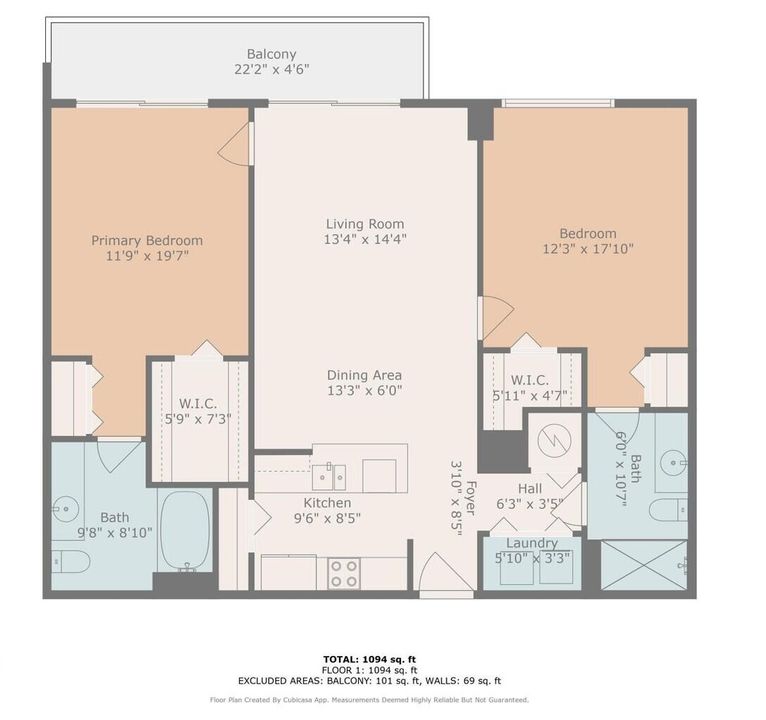 For Rent: $5,750 (2 beds, 2 baths, 1130 Square Feet)