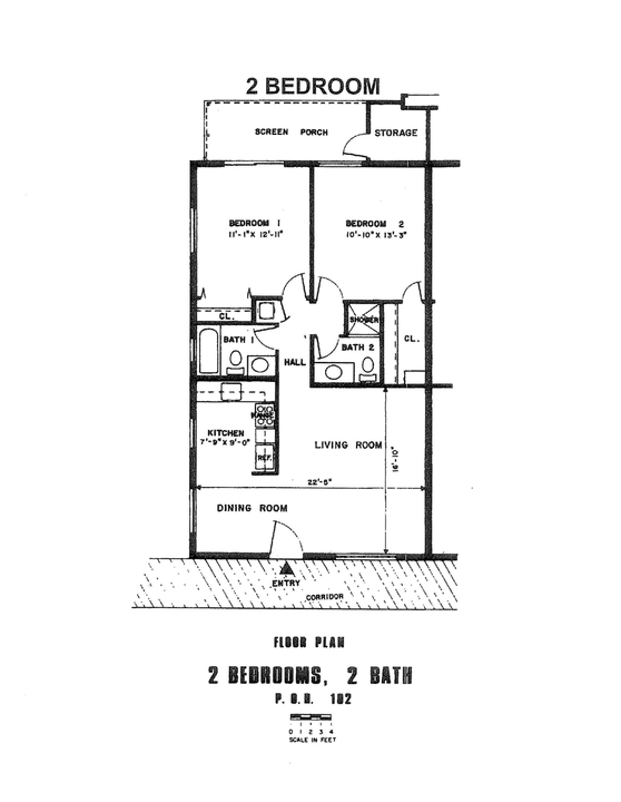 合同活跃: $1,500 (2 贝兹, 2 浴室, 902 平方英尺)