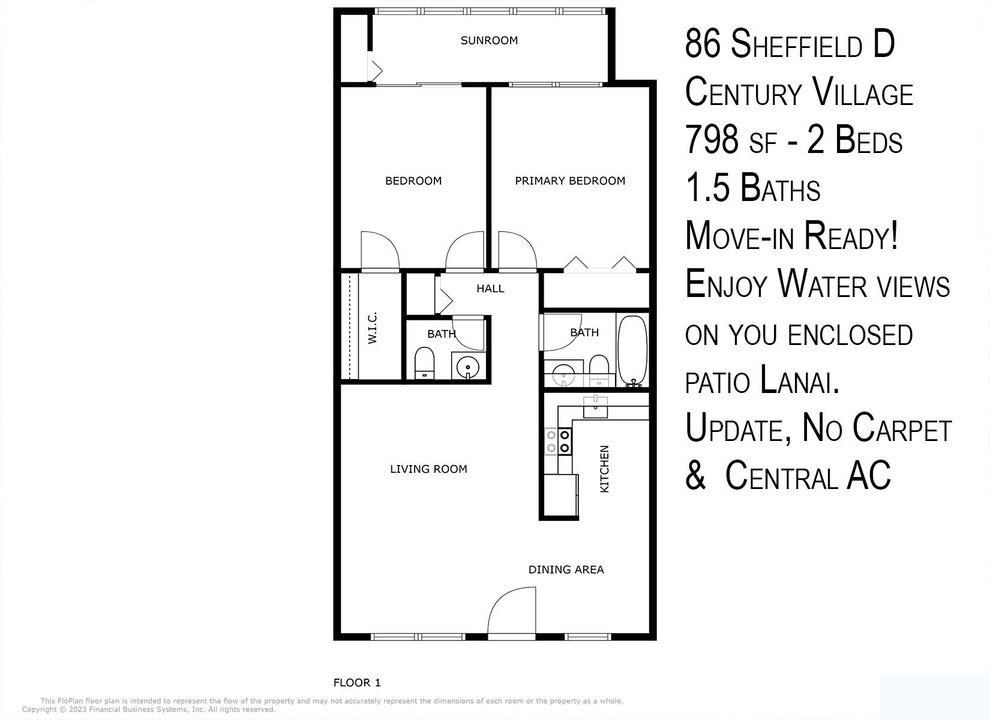 For Sale: $139,888 (2 beds, 1 baths, 798 Square Feet)