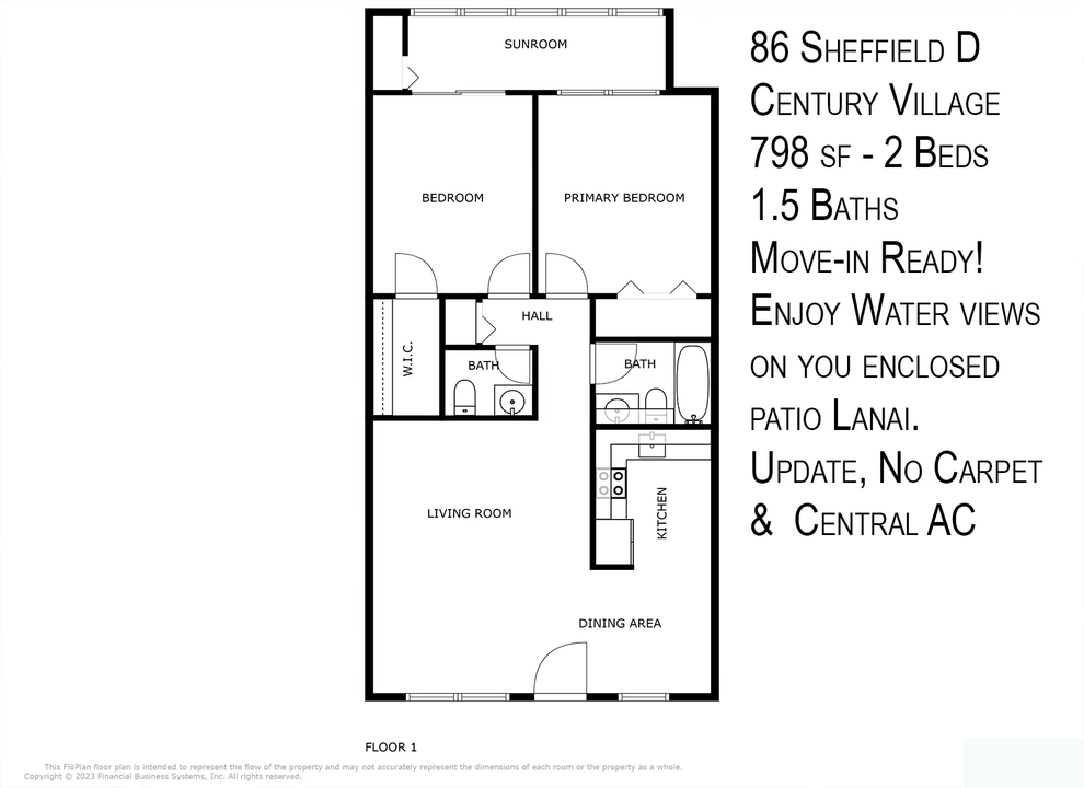 For Sale: $139,888 (2 beds, 1 baths, 798 Square Feet)
