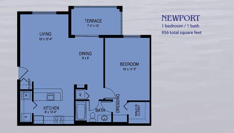 For Rent: $1,600 (1 beds, 1 baths, 868 Square Feet)