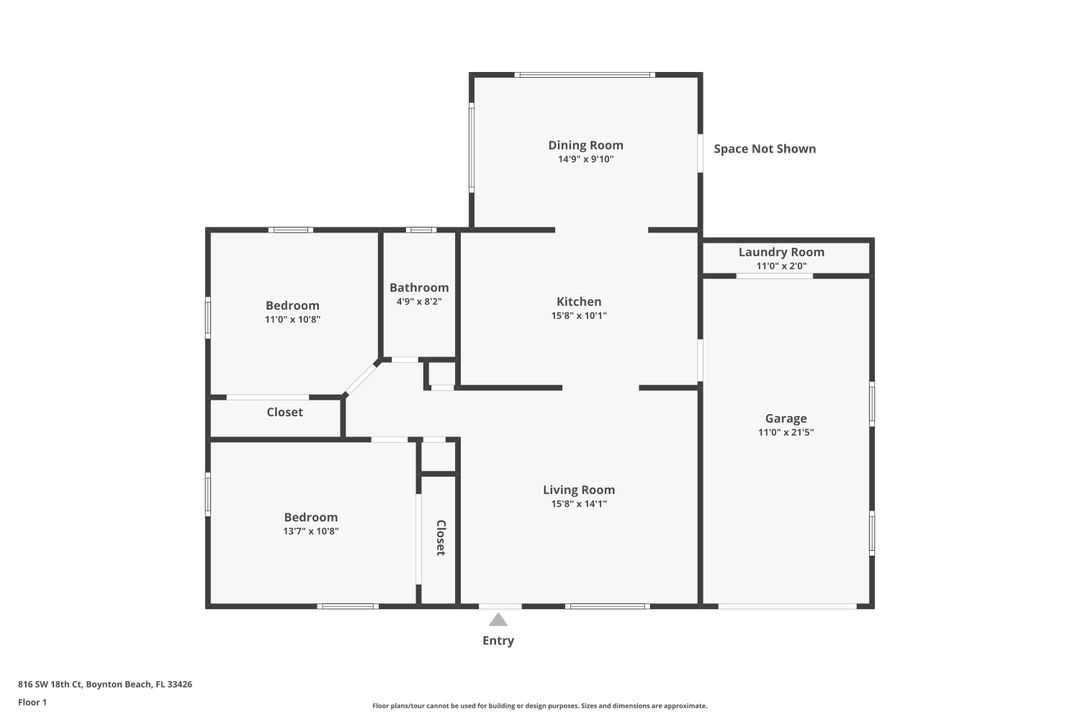 For Sale: $285,000 (2 beds, 1 baths, 1011 Square Feet)