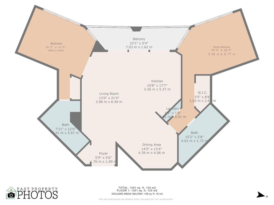 For Rent: $7,750 (2 beds, 2 baths, 1351 Square Feet)