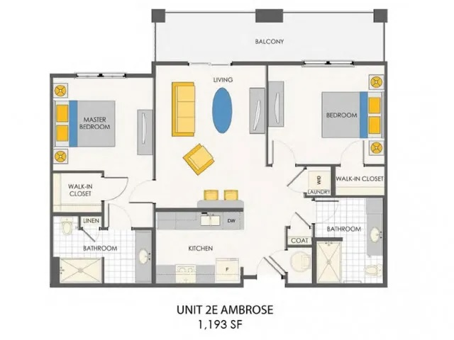 For Rent: $2,975 (2 beds, 2 baths, 1193 Square Feet)