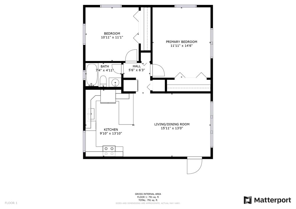 出租: $2,100 (2 贝兹, 1 浴室, 800 平方英尺)
