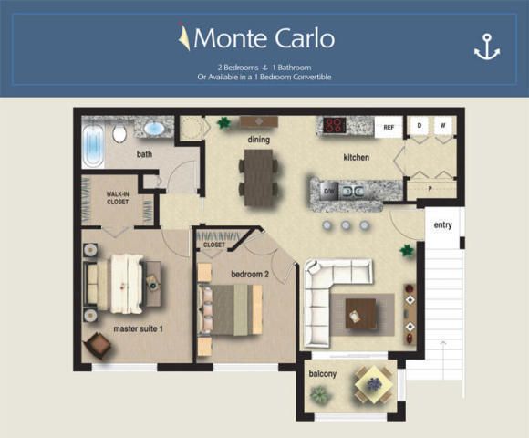 For Rent: $2,195 (2 beds, 1 baths, 982 Square Feet)