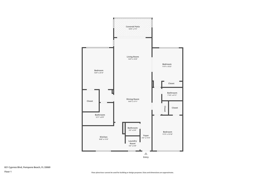 На продажу: $389,000 (3 спален, 2 ванн, 1620 Квадратных фут)
