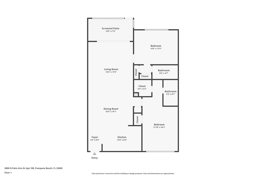 For Sale: $400,000 (2 beds, 2 baths, 1064 Square Feet)