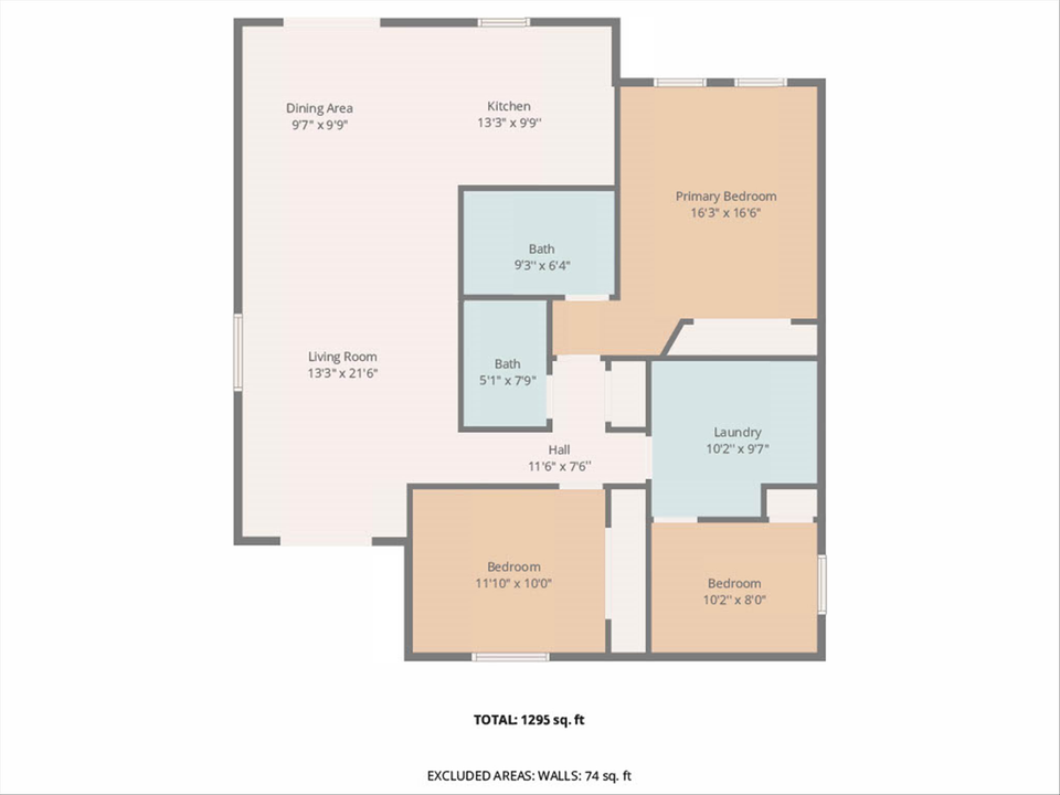 For Sale: $480,000 (3 beds, 2 baths, 1295 Square Feet)