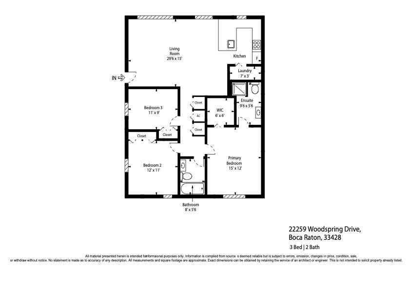 En Renta: $3,300 (3 camas, 2 baños, 1200 Pies cuadrados)