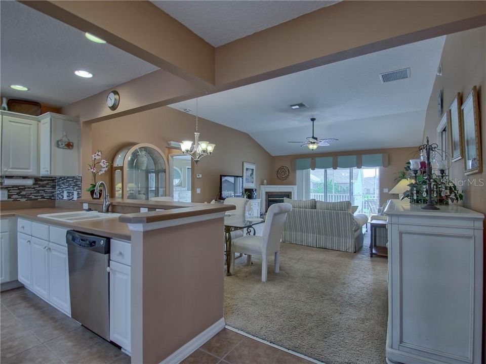 View from front door; Open Floor Plan