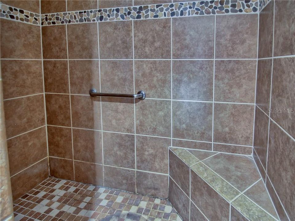 Roman Shower with seat in Master Bath