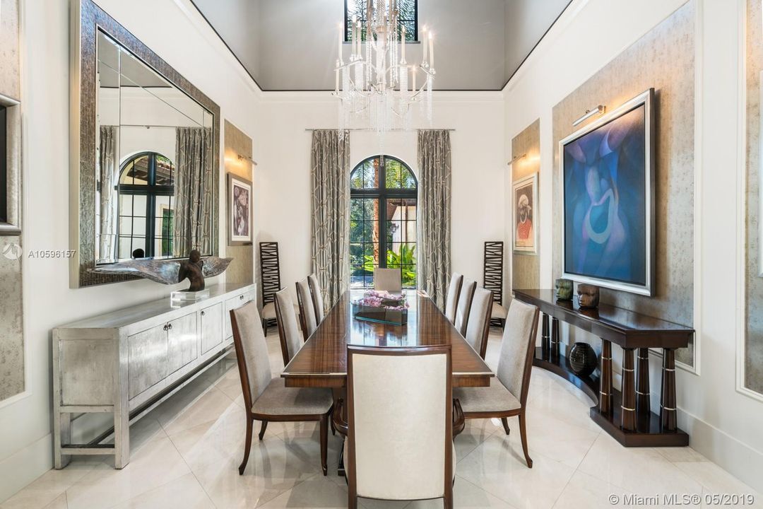 Dining Room with double height ceilings