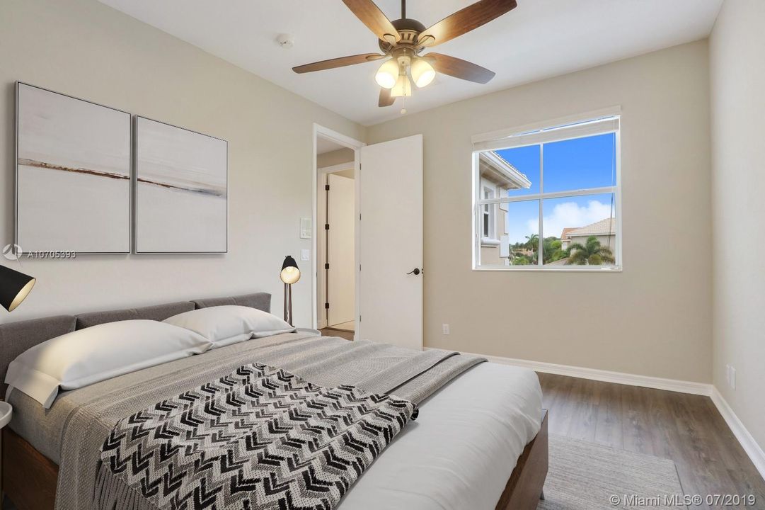 Virtually staged guest bed