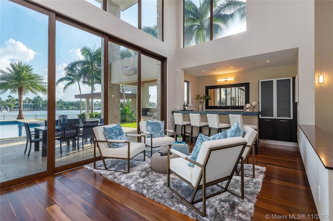 Wet bar and entertainment area.  Wine refrigerator, clear ice maker and beverage refrigerator.